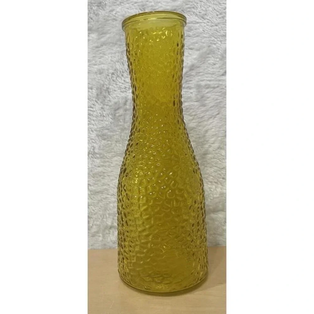 Vintage Dominion Glass DPS Amber Hobnail Vase 9